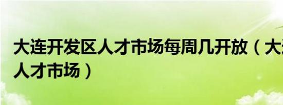 大连开发区人才市场每周几开放（大连开发区人才市场）