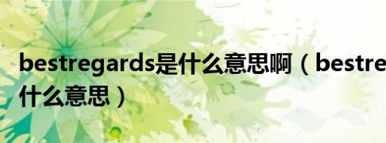 bestregards是什么意思啊（bestregards是什么意思）