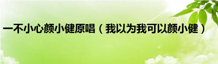 一不小心颜小健原唱（我以为我可以颜小健）