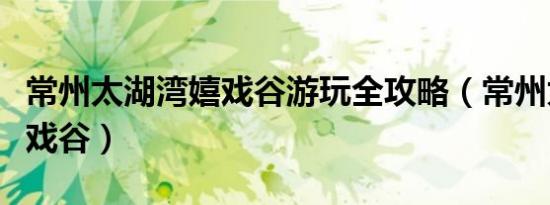 常州太湖湾嬉戏谷游玩全攻略（常州太湖湾嬉戏谷）