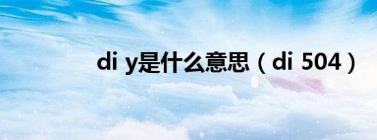 di y是什么意思（di 504）