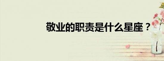 敬业的职责是什么星座？