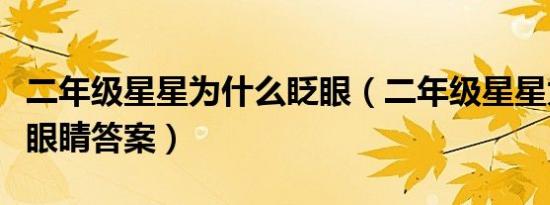 二年级星星为什么眨眼（二年级星星为什么眨眼睛答案）