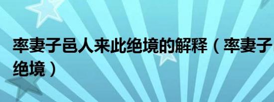 率妻子邑人来此绝境的解释（率妻子邑人来此绝境）