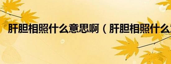肝胆相照什么意思啊（肝胆相照什么意思）