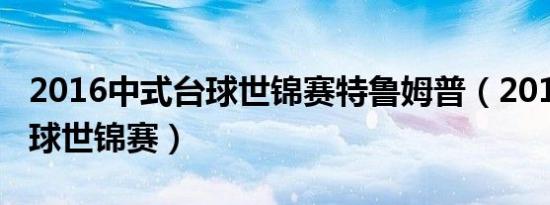 2016中式台球世锦赛特鲁姆普（2016中式台球世锦赛）