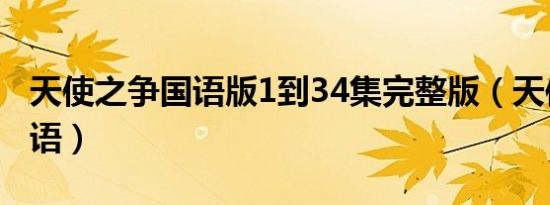 天使之争国语版1到34集完整版（天使之争国语）