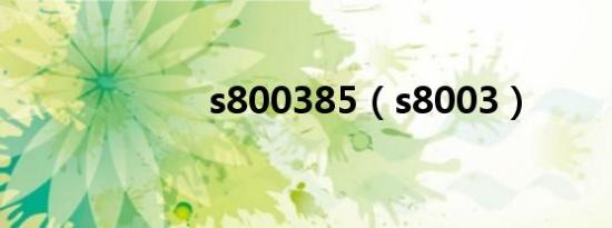 s800385（s8003）