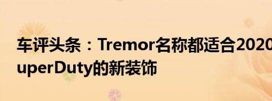 车评头条：Tremor名称都适合2020年福特SuperDuty的新装饰