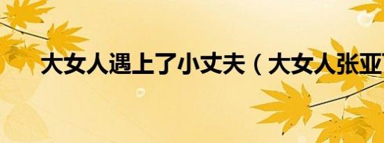 大女人遇上了小丈夫（大女人张亚飞）