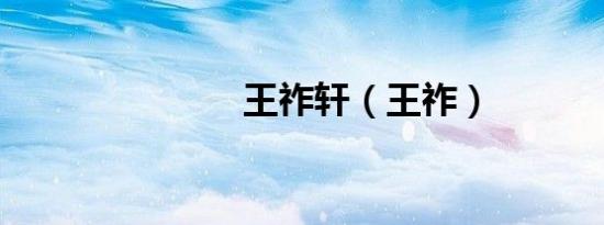 王祚轩（王祚）