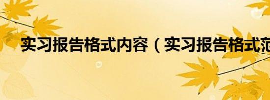 实习报告格式内容（实习报告格式范文）