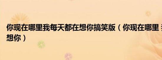 你现在哪里我每天都在想你搞笑版（你现在哪里 我每天都在想你）