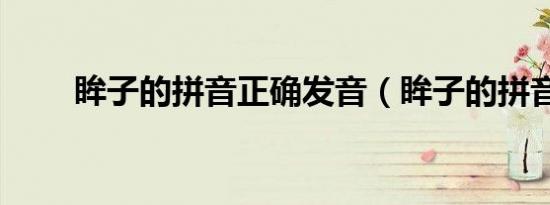 眸子的拼音正确发音（眸子的拼音）