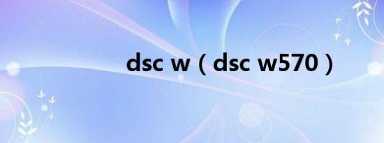 dsc w（dsc w570）