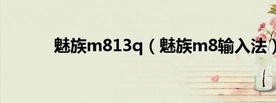 魅族m813q（魅族m8输入法）