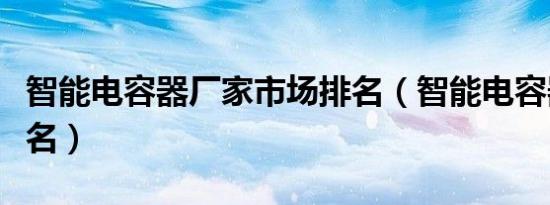 智能电容器厂家市场排名（智能电容器厂家排名）