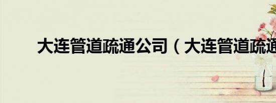 大连管道疏通公司（大连管道疏通）