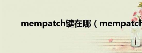 mempatch键在哪（mempatch）