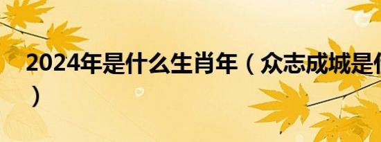 2024年是什么生肖年（众志成城是什么生肖）