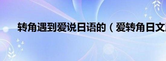 转角遇到爱说日语的（爱转角日文版）