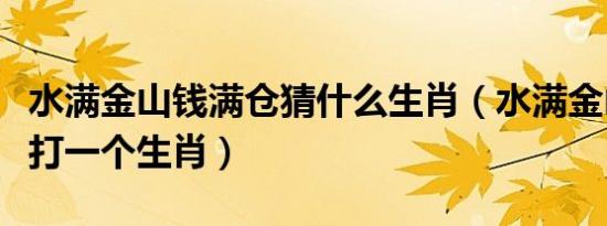水满金山钱满仓猜什么生肖（水满金山钱满仓打一个生肖）