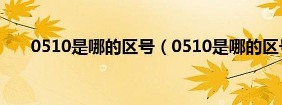 0510是哪的区号（0510是哪的区号）