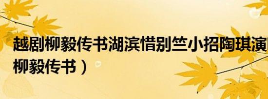 越剧柳毅传书湖滨惜别竺小招陶琪演唱（越剧柳毅传书）