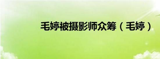 毛婷被摄影师众筹（毛婷）