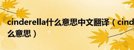 cinderella什么意思中文翻译（cinderella什么意思）