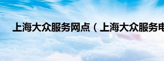 上海大众服务网点（上海大众服务电话）