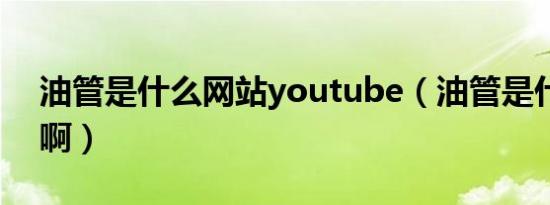 油管是什么网站youtube（油管是什么意思啊）