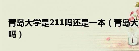 青岛大学是211吗还是一本（青岛大学是211吗）