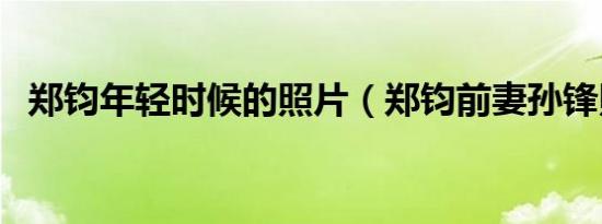 郑钧年轻时候的照片（郑钧前妻孙锋照片）