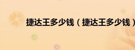 捷达王多少钱（捷达王多少钱）