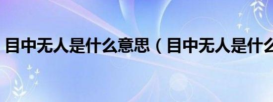 目中无人是什么意思（目中无人是什么生肖）