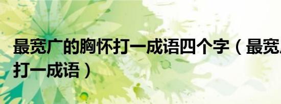 最宽广的胸怀打一成语四个字（最宽广的胸怀打一成语）
