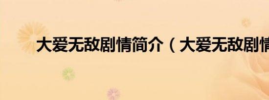 大爱无敌剧情简介（大爱无敌剧情）
