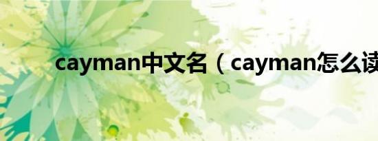 cayman中文名（cayman怎么读）