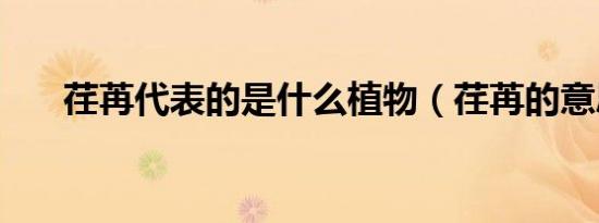 荏苒代表的是什么植物（荏苒的意思）