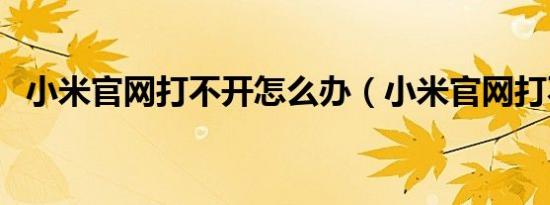 小米官网打不开怎么办（小米官网打不开）