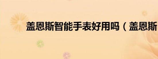 盖恩斯智能手表好用吗（盖恩斯）