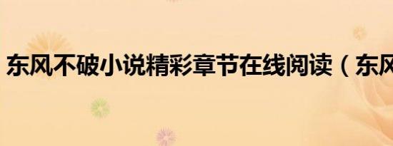 东风不破小说精彩章节在线阅读（东风不破）