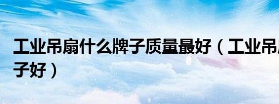 工业吊扇什么牌子质量最好（工业吊扇什么牌子好）