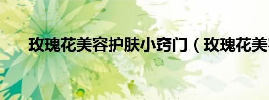 玫瑰花美容护肤小窍门（玫瑰花美容）