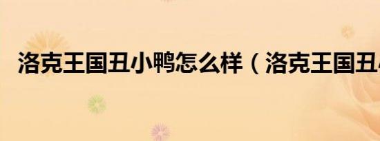 洛克王国丑小鸭怎么样（洛克王国丑小鸭）