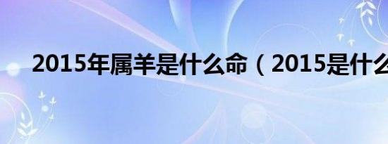 2015年属羊是什么命（2015是什么年）
