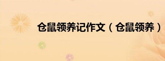 仓鼠领养记作文（仓鼠领养）