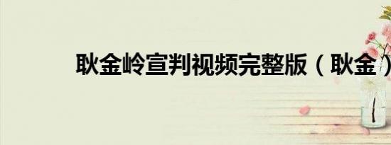 耿金岭宣判视频完整版（耿金）