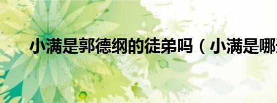 小满是郭德纲的徒弟吗（小满是哪天）